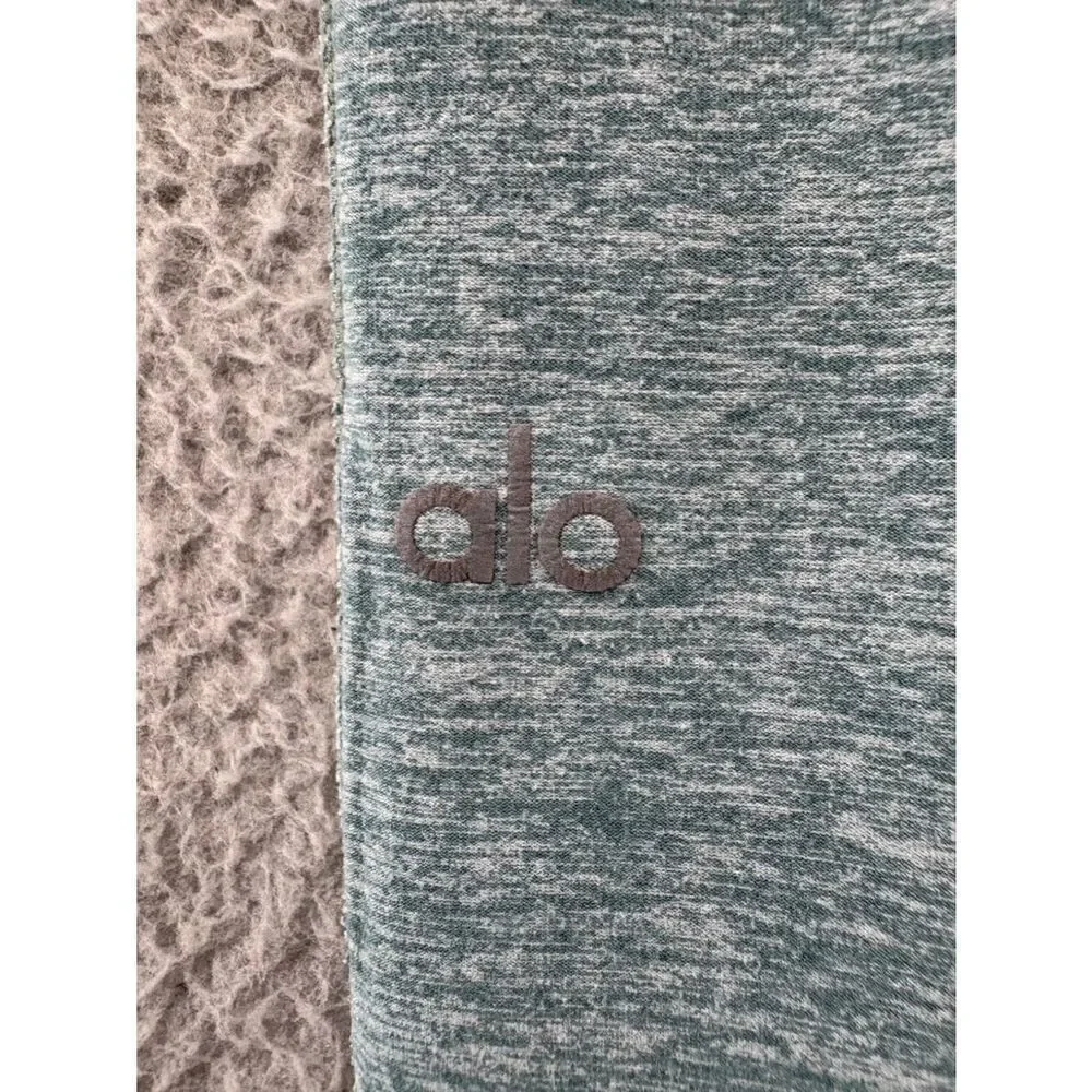 Alo Yoga Alosoft High Waist Lounge Leggings in Seagrass Green, size XS.